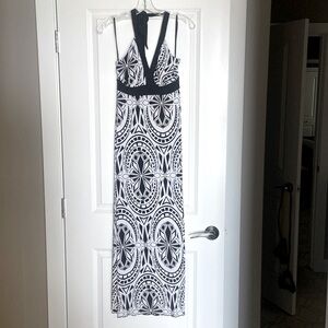 Black & white halter style dress
